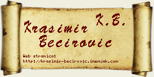 Krasimir Bećirović vizit kartica